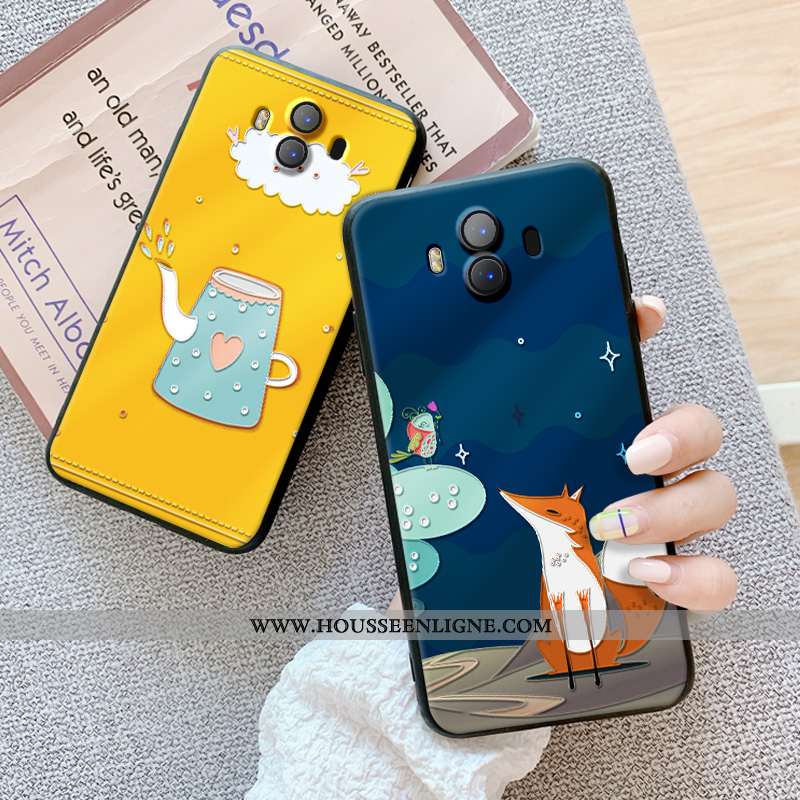 Coque Huawei Mate 10 Fluide Doux Protection Étui Créatif Europe Nouveau Personnalité Bleu Foncé