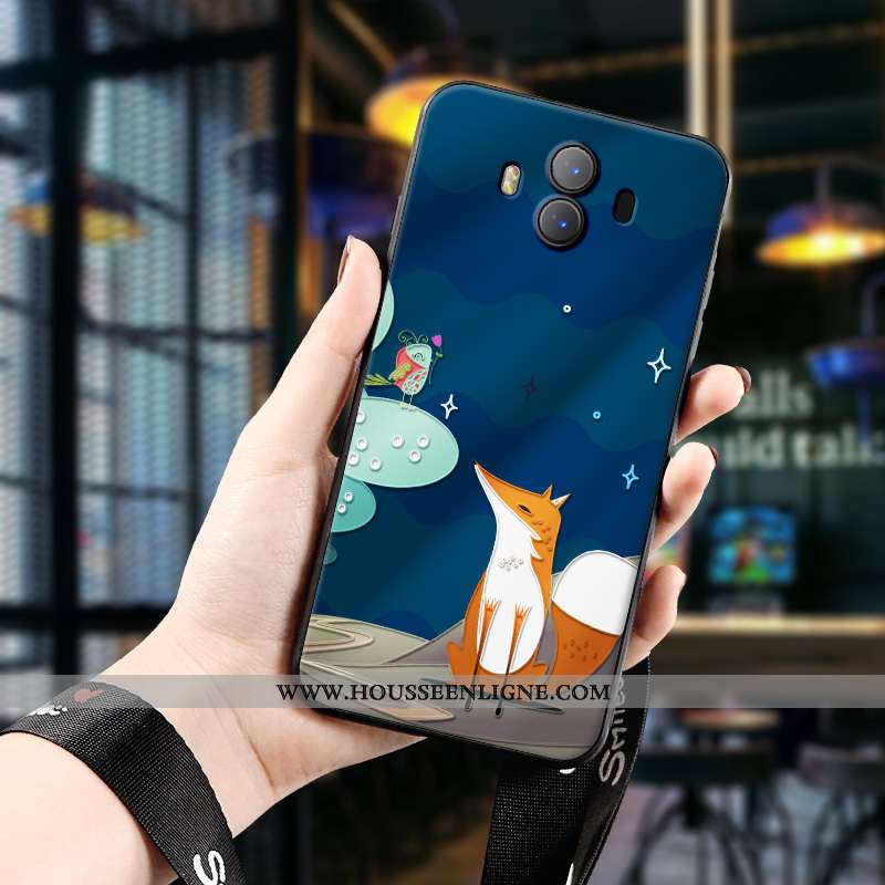 Coque Huawei Mate 10 Fluide Doux Protection Étui Créatif Europe Nouveau Personnalité Bleu Foncé