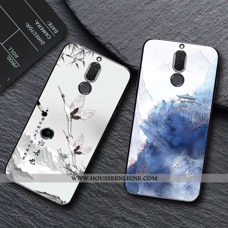 Coque Huawei Mate 10 Lite Créatif Gaufrage Bleu Nouveau Téléphone Portable Incassable