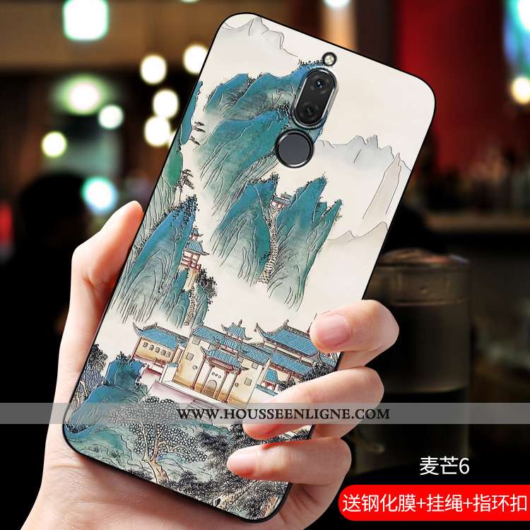 Coque Huawei Mate 10 Lite Créatif Gaufrage Bleu Nouveau Téléphone Portable Incassable