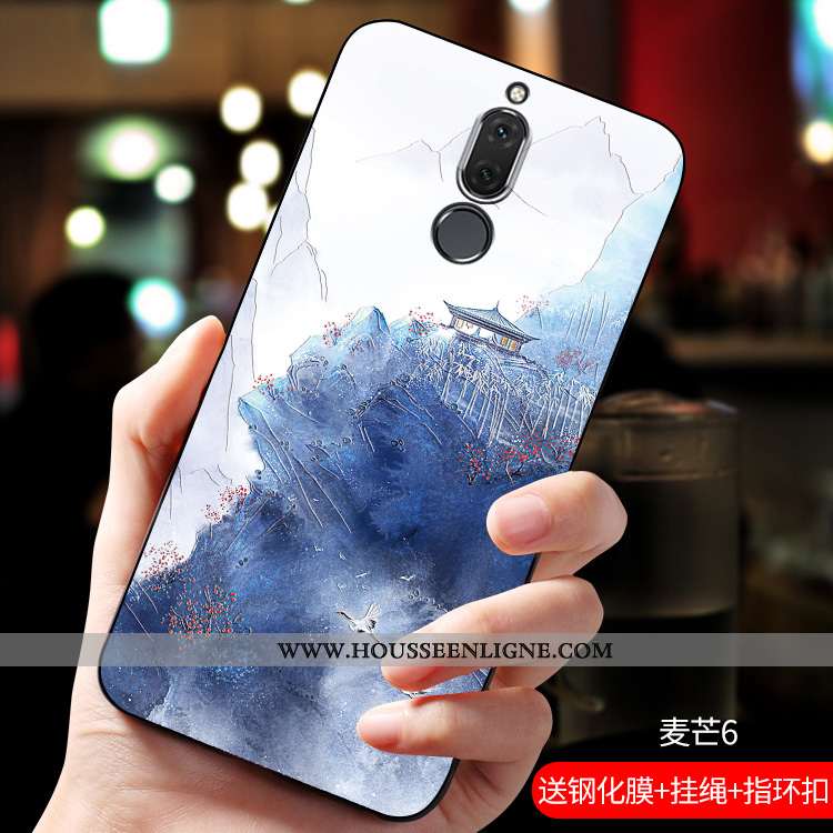 Coque Huawei Mate 10 Lite Créatif Gaufrage Bleu Nouveau Téléphone Portable Incassable