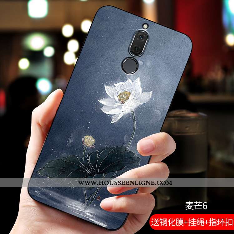 Coque Huawei Mate 10 Lite Créatif Gaufrage Bleu Nouveau Téléphone Portable Incassable