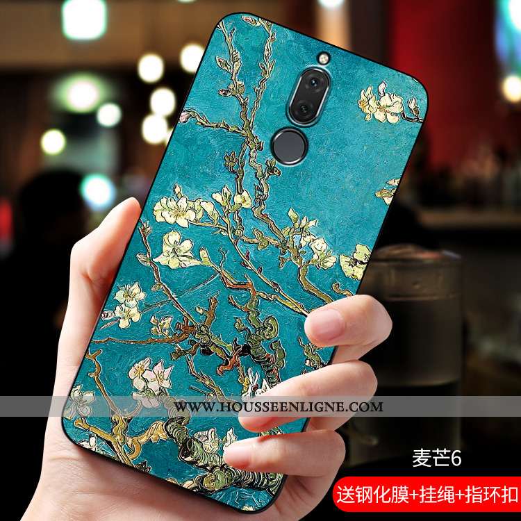 Coque Huawei Mate 10 Lite Créatif Gaufrage Bleu Nouveau Téléphone Portable Incassable
