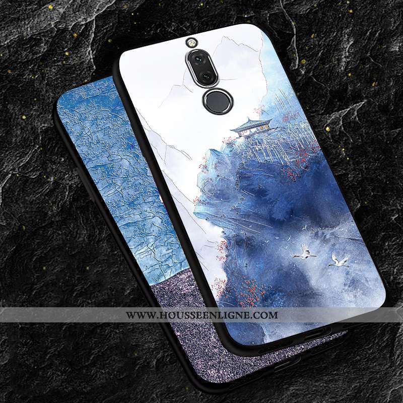 Coque Huawei Mate 10 Lite Créatif Gaufrage Bleu Nouveau Téléphone Portable Incassable