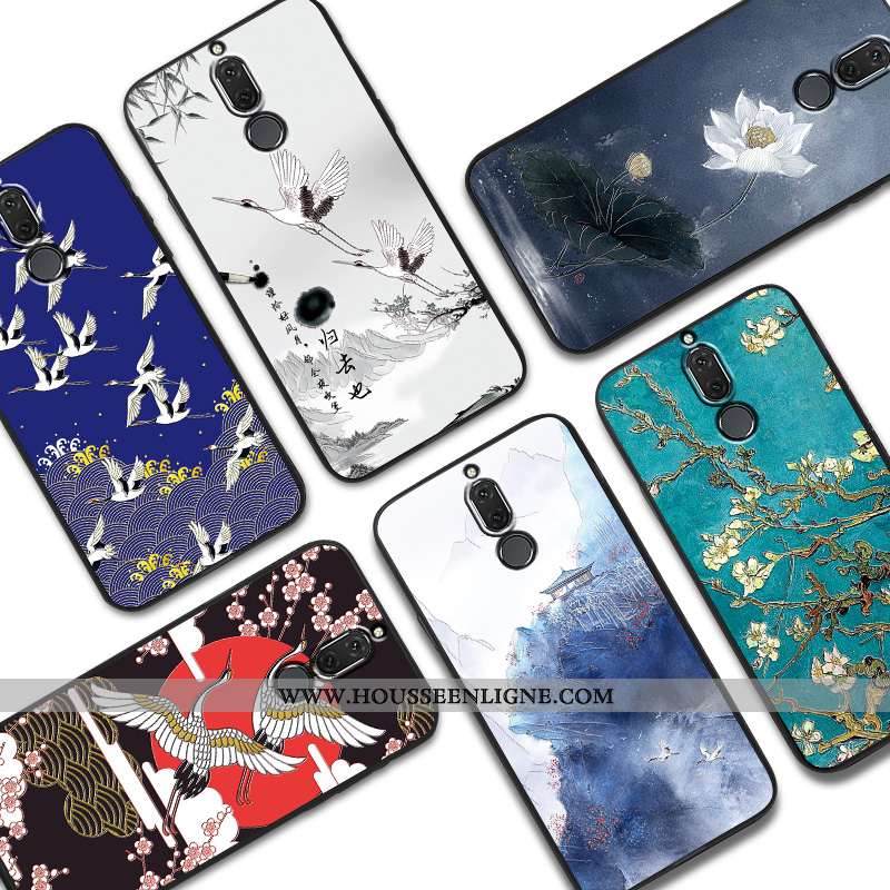 Coque Huawei Mate 10 Lite Créatif Gaufrage Bleu Nouveau Téléphone Portable Incassable