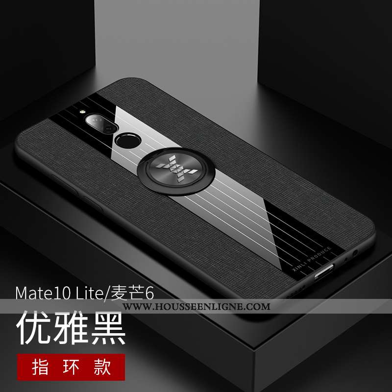 Coque Huawei Mate 10 Lite Fluide Doux Silicone Modèle Fleurie Téléphone Portable Bleu Incassable