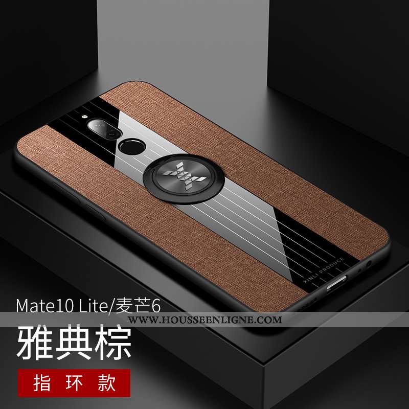 Coque Huawei Mate 10 Lite Fluide Doux Silicone Modèle Fleurie Téléphone Portable Bleu Incassable