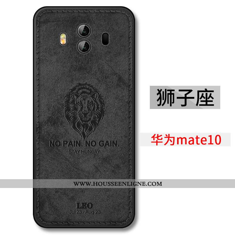 Coque Huawei Mate 10 Légère Fluide Doux Téléphone Portable Ultra Délavé En Daim Constellation Noir