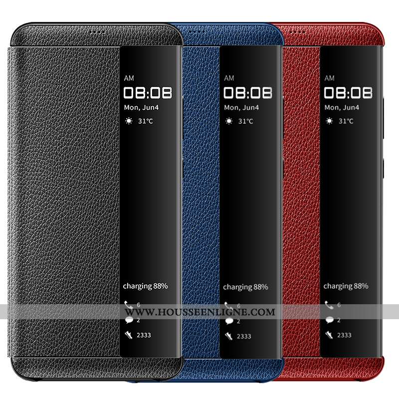 Coque Huawei Mate 10 Personnalité Créatif Noir Téléphone Portable Tendance Business Cuir