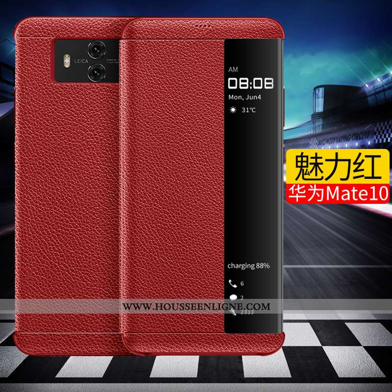 Coque Huawei Mate 10 Personnalité Créatif Noir Téléphone Portable Tendance Business Cuir