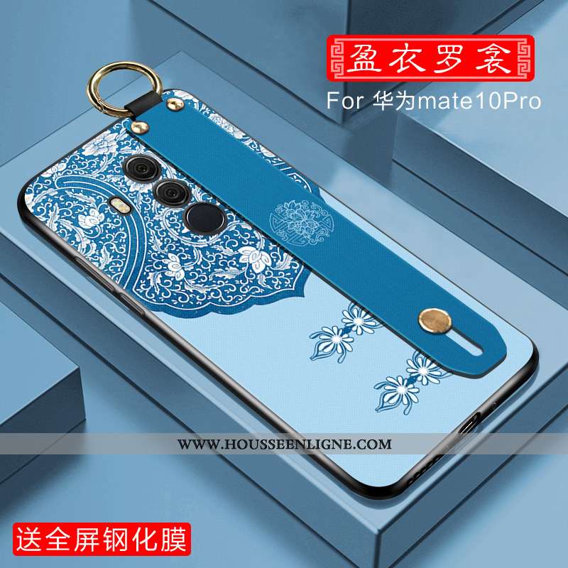 Coque Huawei Mate 10 Pro Légère Fluide Doux Mode Incassable Net Rouge Étui Tout Compris Bleu