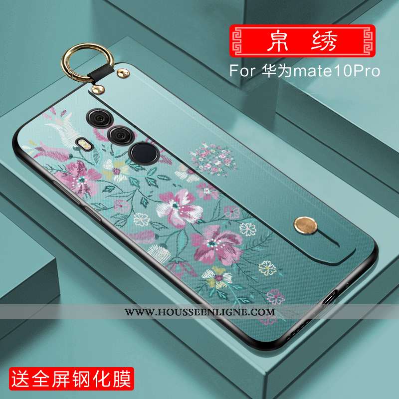 Coque Huawei Mate 10 Pro Légère Fluide Doux Mode Incassable Net Rouge Étui Tout Compris Bleu