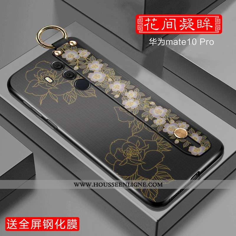 Coque Huawei Mate 10 Pro Légère Fluide Doux Mode Incassable Net Rouge Étui Tout Compris Bleu
