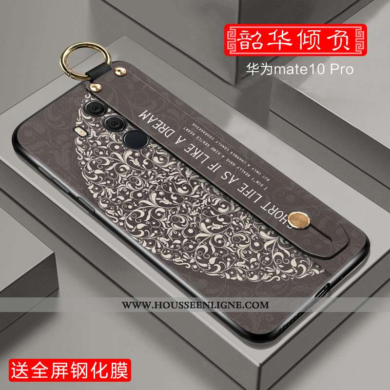 Coque Huawei Mate 10 Pro Légère Fluide Doux Mode Incassable Net Rouge Étui Tout Compris Bleu