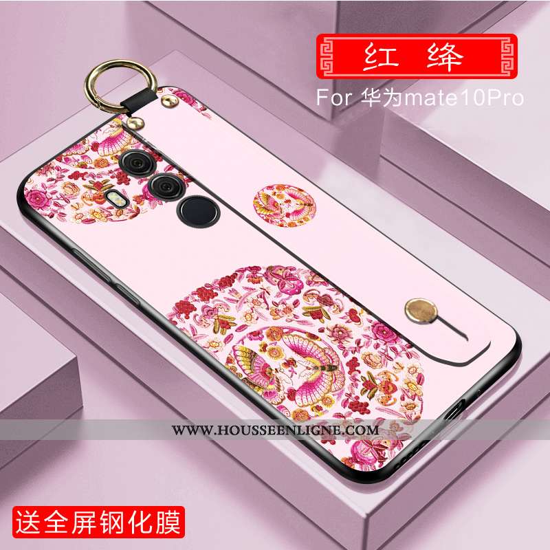 Coque Huawei Mate 10 Pro Légère Fluide Doux Mode Incassable Net Rouge Étui Tout Compris Bleu