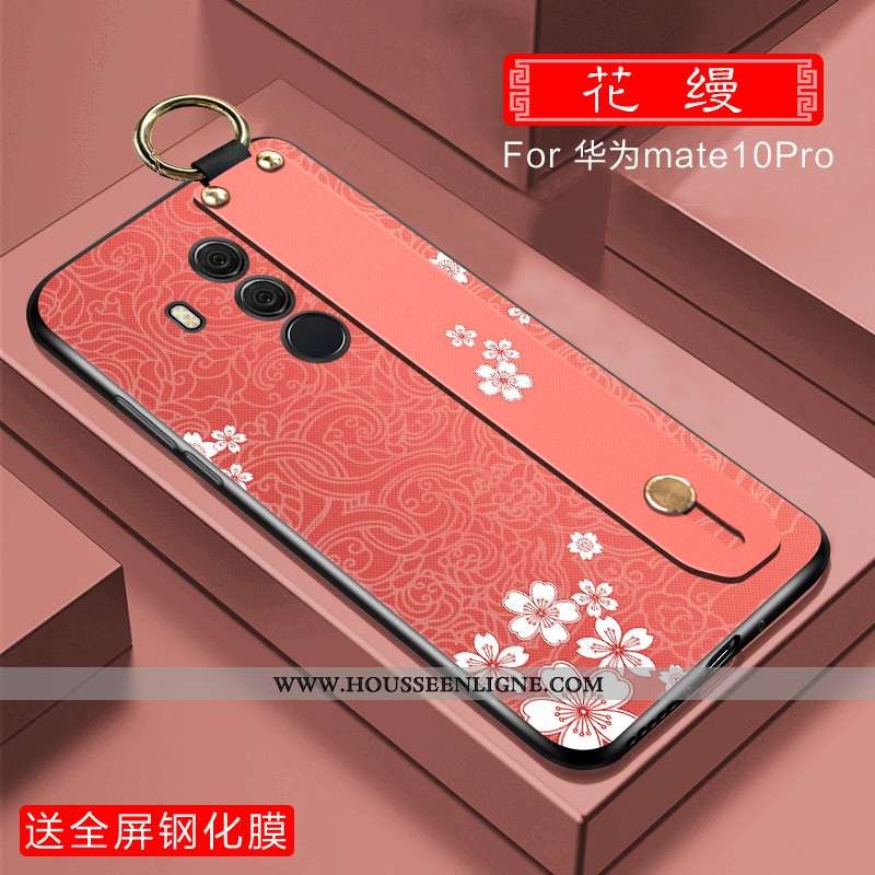 Coque Huawei Mate 10 Pro Légère Fluide Doux Mode Incassable Net Rouge Étui Tout Compris Bleu