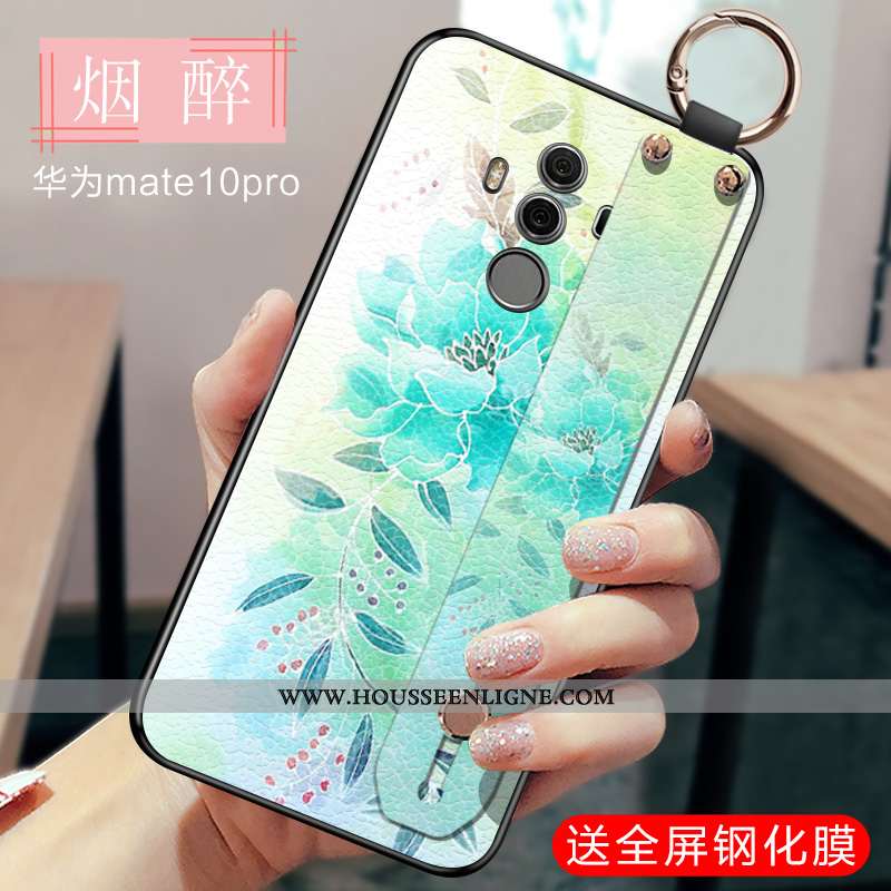 Coque Huawei Mate 10 Pro Légère Fluide Doux Mode Incassable Net Rouge Étui Tout Compris Bleu