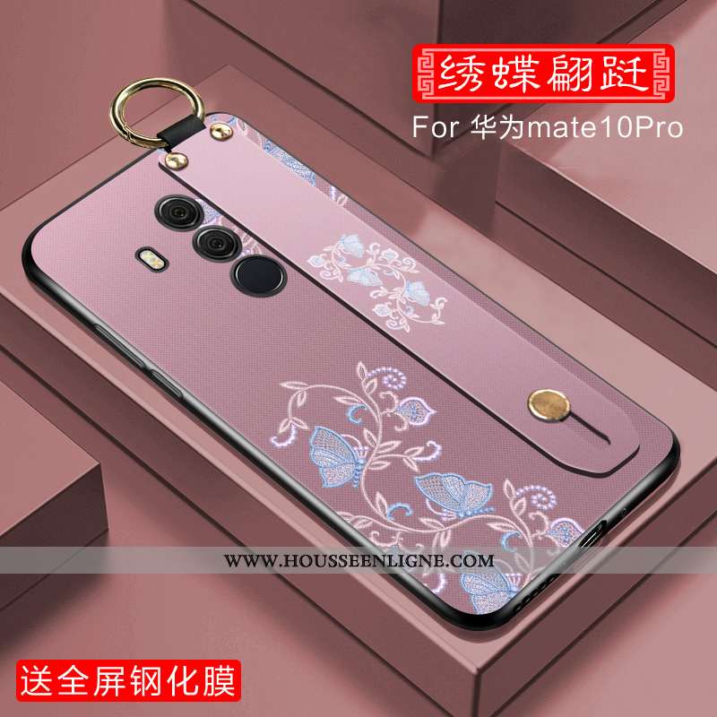 Coque Huawei Mate 10 Pro Légère Fluide Doux Mode Incassable Net Rouge Étui Tout Compris Bleu