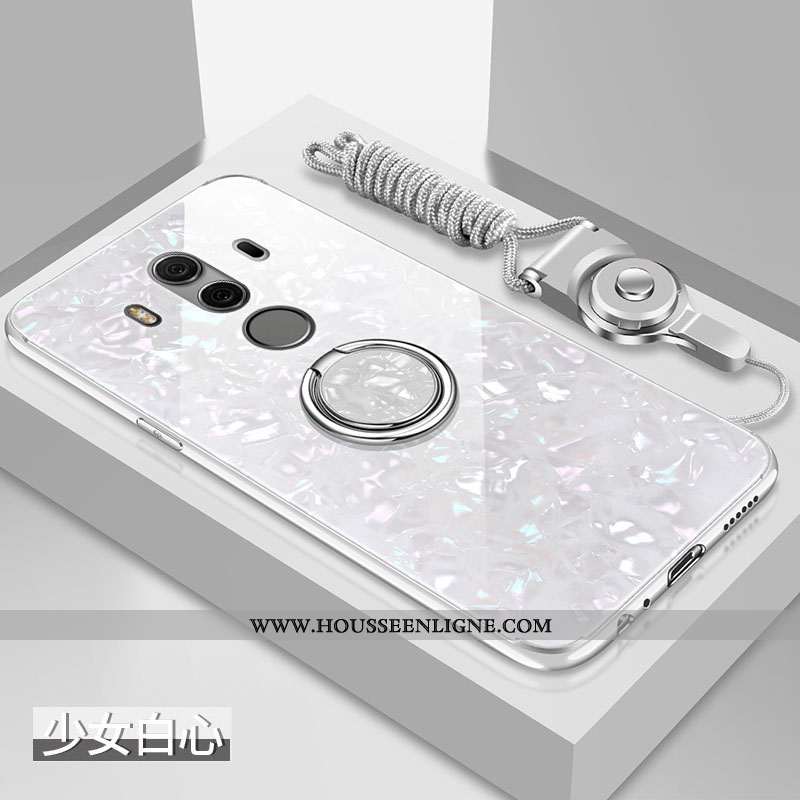Coque Huawei Mate 10 Pro Protection Verre Difficile Net Rouge Étui Fluide Doux Silicone Rose