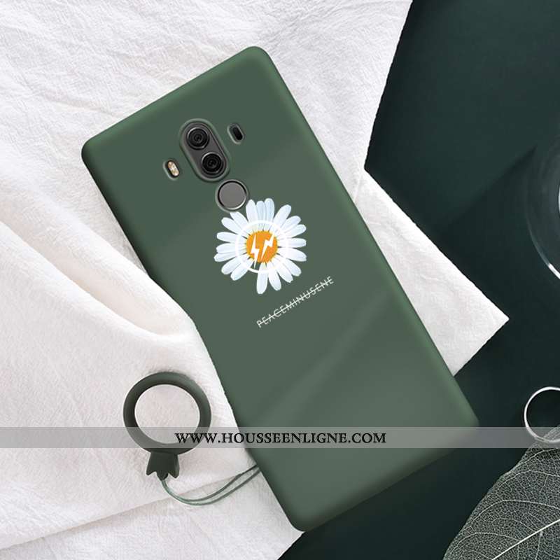 Coque Huawei Mate 10 Pro Tendance Silicone Rouge Amoureux Personnalité Petite Marguerite Simple