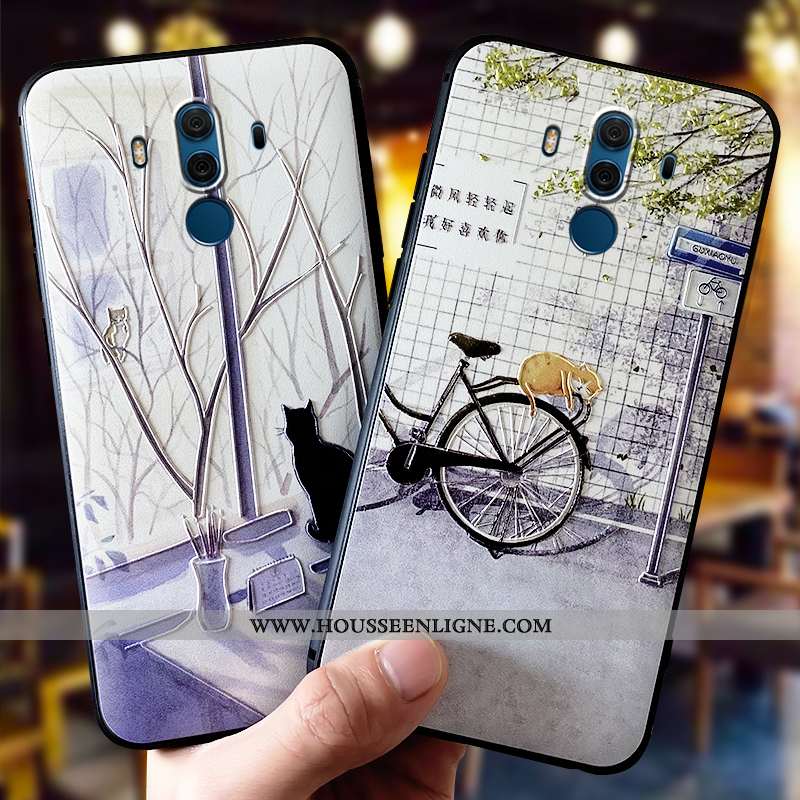 Coque Huawei Mate 10 Protection Délavé En Daim Tout Compris Violet Personnalité Petit