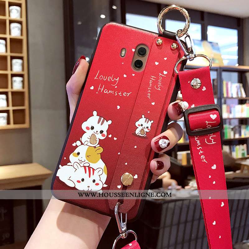 Coque Huawei Mate 10 Protection Délavé En Daim Étui Charmant Silicone Rouge