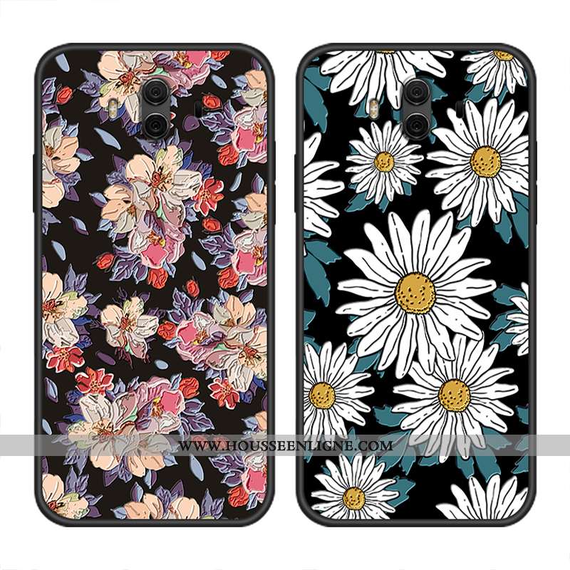 Coque Huawei Mate 10 Tendance Fluide Doux Net Rouge Personnalité Noir Tout Compris Délavé En Daim
