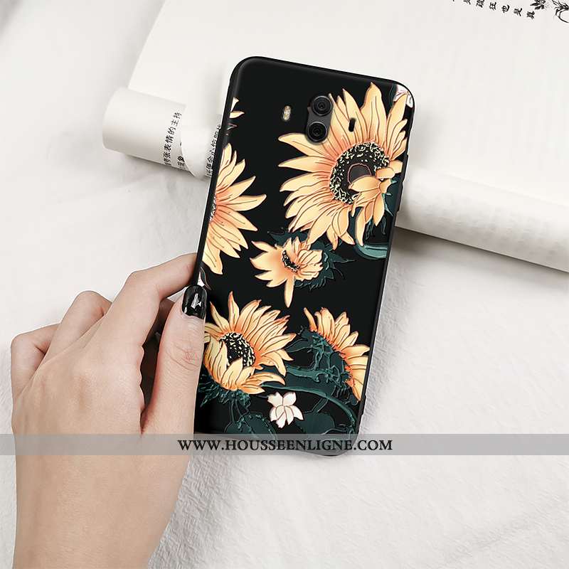 Coque Huawei Mate 10 Tendance Fluide Doux Net Rouge Personnalité Noir Tout Compris Délavé En Daim