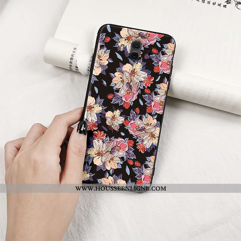Coque Huawei Mate 10 Tendance Fluide Doux Net Rouge Personnalité Noir Tout Compris Délavé En Daim