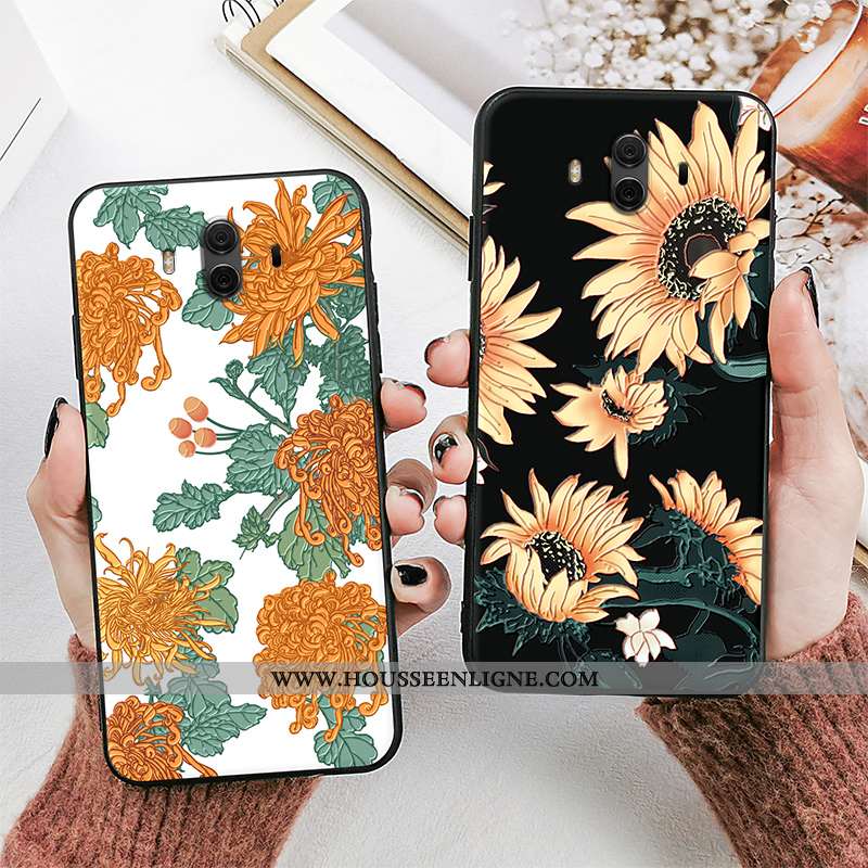 Coque Huawei Mate 10 Tendance Fluide Doux Net Rouge Personnalité Noir Tout Compris Délavé En Daim