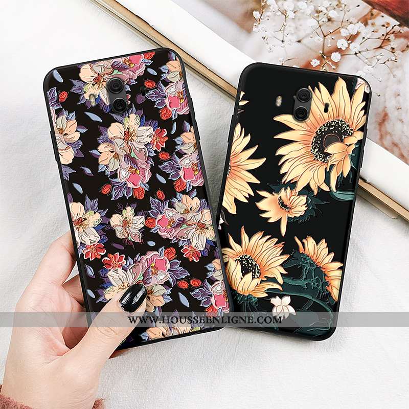 Coque Huawei Mate 10 Tendance Fluide Doux Net Rouge Personnalité Noir Tout Compris Délavé En Daim