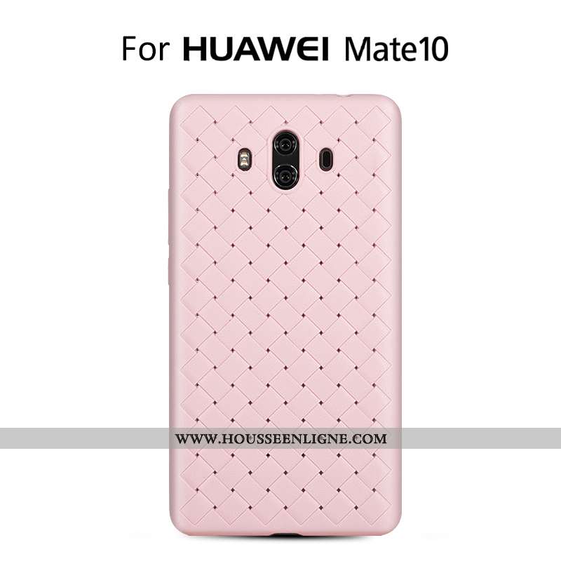 Coque Huawei Mate 10 Tendance Légère Tissage Silicone Téléphone Portable Nouveau Rose