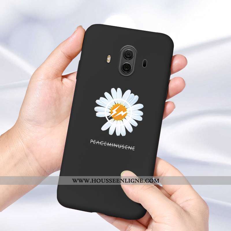 Coque Huawei Mate 10 Tendance Silicone Simple Personnalité Petite Marguerite Amoureux Noir