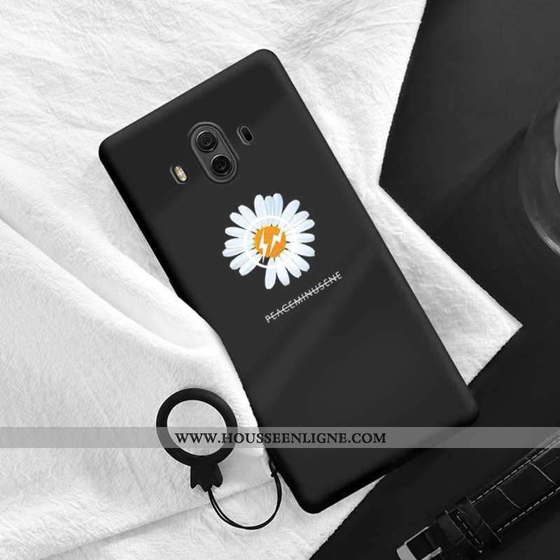 Coque Huawei Mate 10 Tendance Silicone Simple Personnalité Petite Marguerite Amoureux Noir