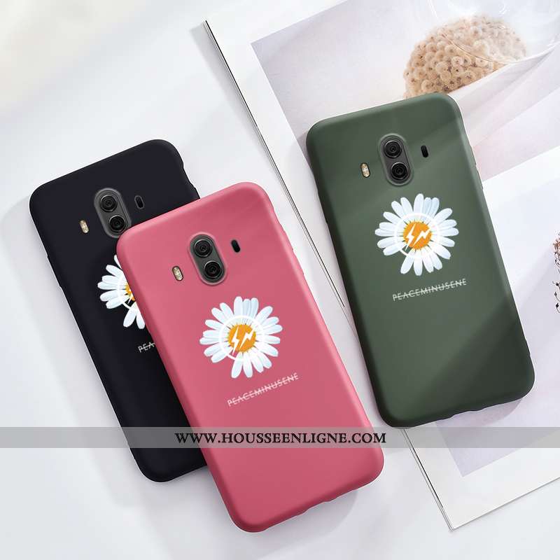 Coque Huawei Mate 10 Tendance Silicone Simple Personnalité Petite Marguerite Amoureux Noir