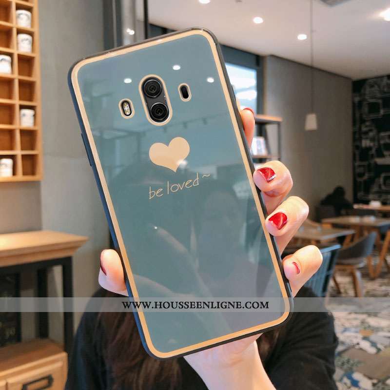 Coque Huawei Mate 10 Tendance Verre Incassable Bleu Tout Compris Vent Étui