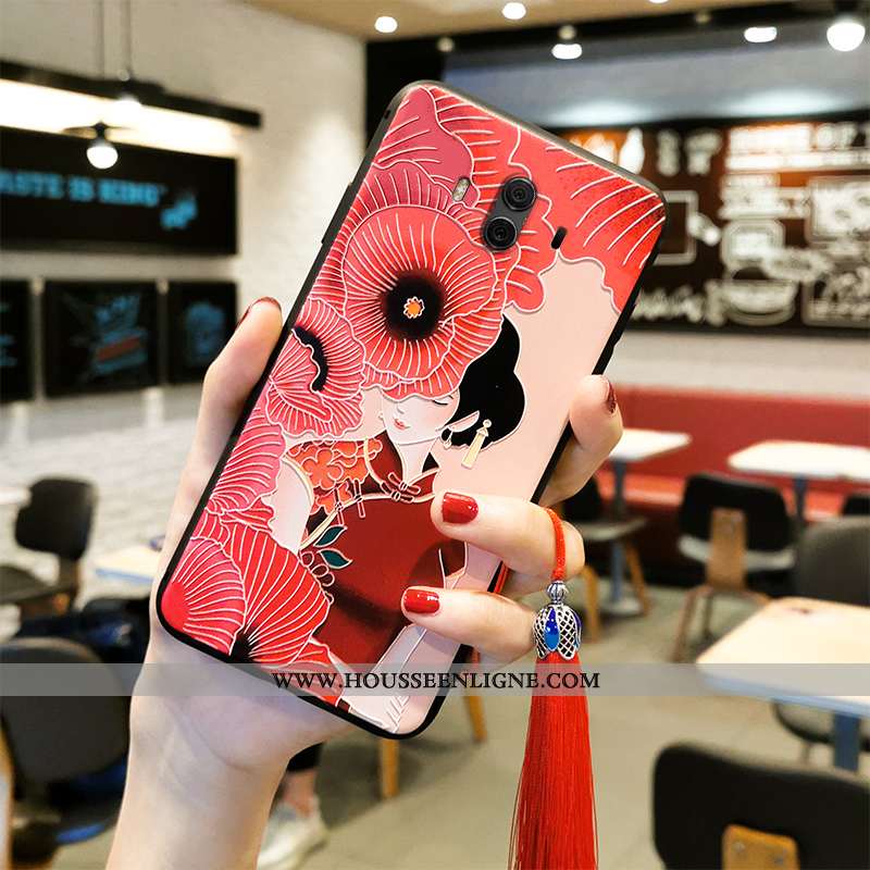 Coque Huawei Mate 10 Vintage Tendance Silicone Protection Tout Compris Incassable Rouge