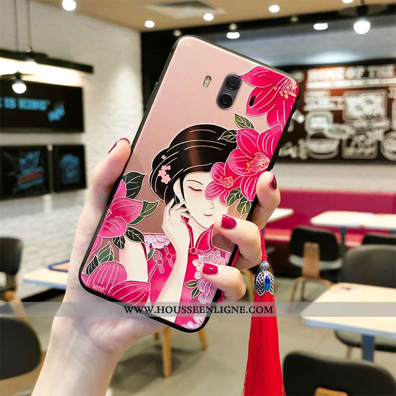 Coque Huawei Mate 10 Vintage Tendance Silicone Protection Tout Compris Incassable Rouge