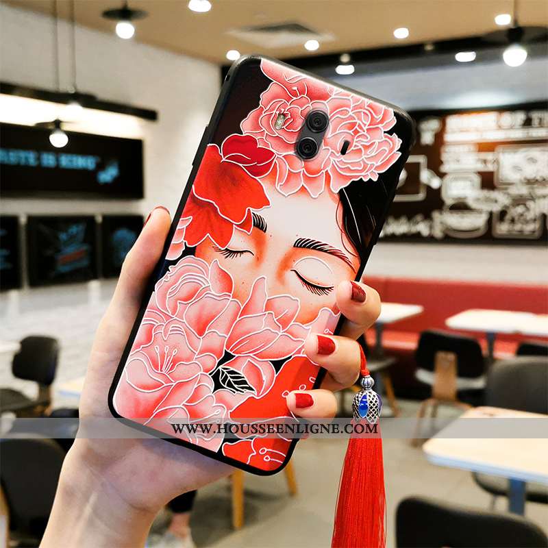 Coque Huawei Mate 10 Vintage Tendance Silicone Protection Tout Compris Incassable Rouge