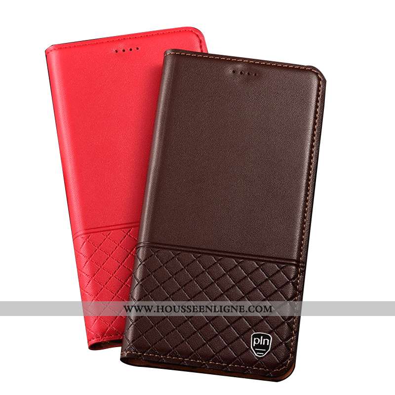Coque Huawei Mate 20 Lite Protection Cuir Véritable Tout Compris Jaune Téléphone Portable Plaid Cuir