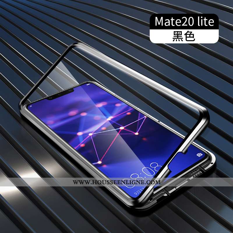 Coque Huawei Mate 20 Lite Verre Transparent Tendance Vert Métal Difficile Téléphone Portable Verte