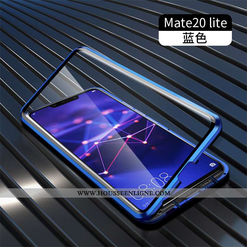 Coque Huawei Mate 20 Lite Verre Transparent Tendance Vert Métal Difficile Téléphone Portable Verte