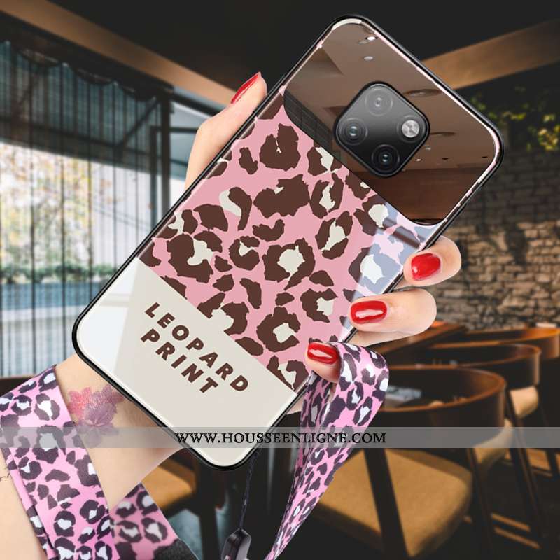 Coque Huawei Mate 20 Pro Créatif Modèle Fleurie Personnalité Protection Rose Verre Miroir