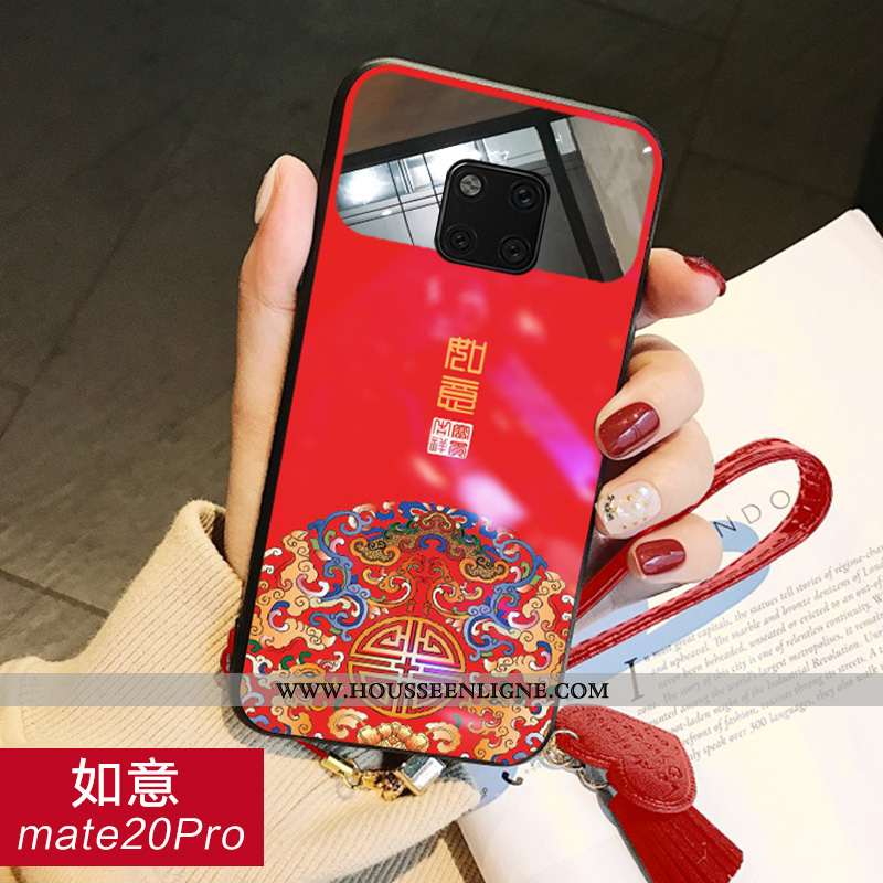 Coque Huawei Mate 20 Pro Créatif Tendance Verre Miroir Bleu Tout Compris Net Rouge