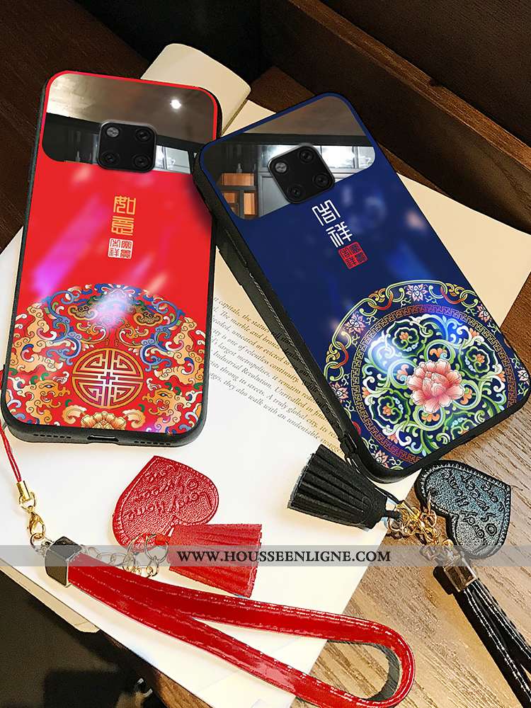 Coque Huawei Mate 20 Pro Créatif Tendance Verre Miroir Bleu Tout Compris Net Rouge