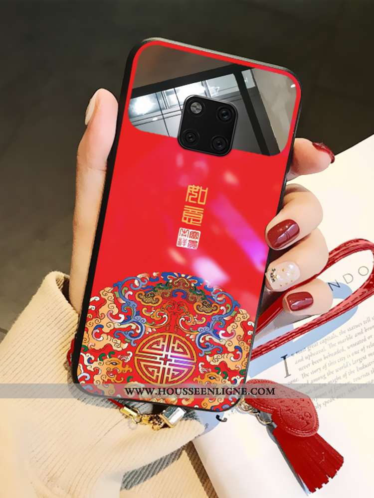 Coque Huawei Mate 20 Pro Créatif Tendance Verre Miroir Bleu Tout Compris Net Rouge