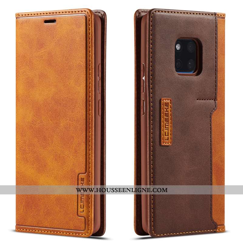 Coque Huawei Mate 20 Pro Cuir Véritable Carte Étui Housse Reversible Téléphone Portable Bleu