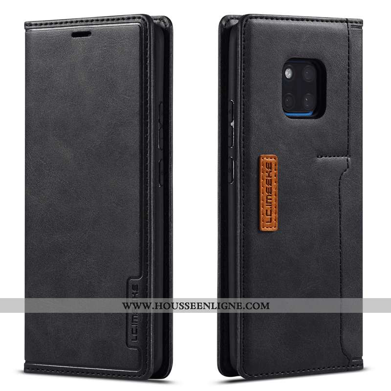 Coque Huawei Mate 20 Pro Cuir Véritable Carte Étui Housse Reversible Téléphone Portable Bleu