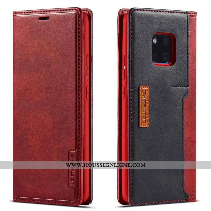Coque Huawei Mate 20 Pro Cuir Véritable Carte Étui Housse Reversible Téléphone Portable Bleu