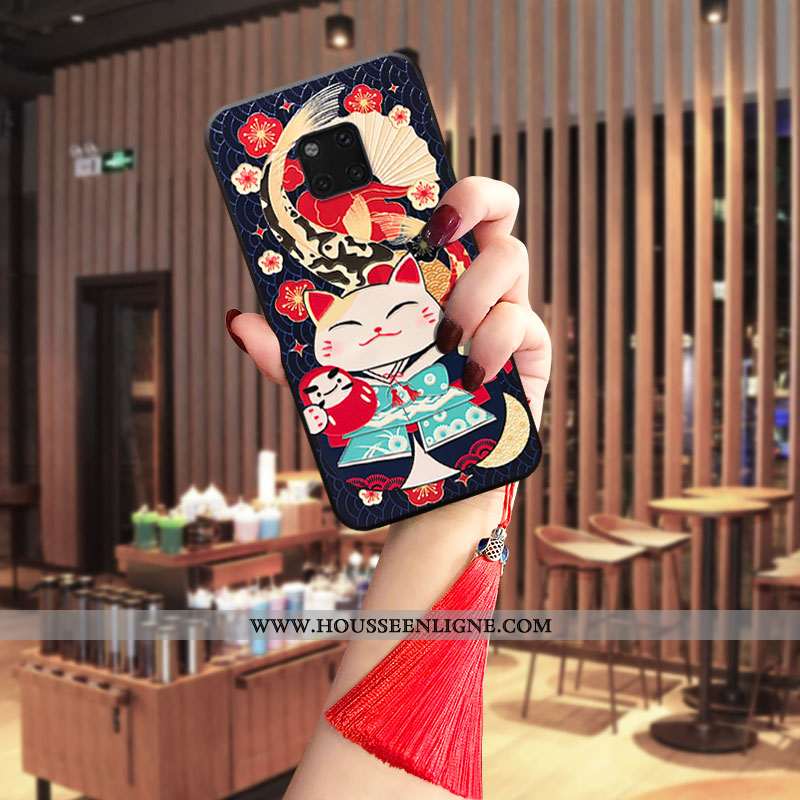 Coque Huawei Mate 20 Pro Fluide Doux Personnalité À Franges Chat Téléphone Portable Rose Incassable